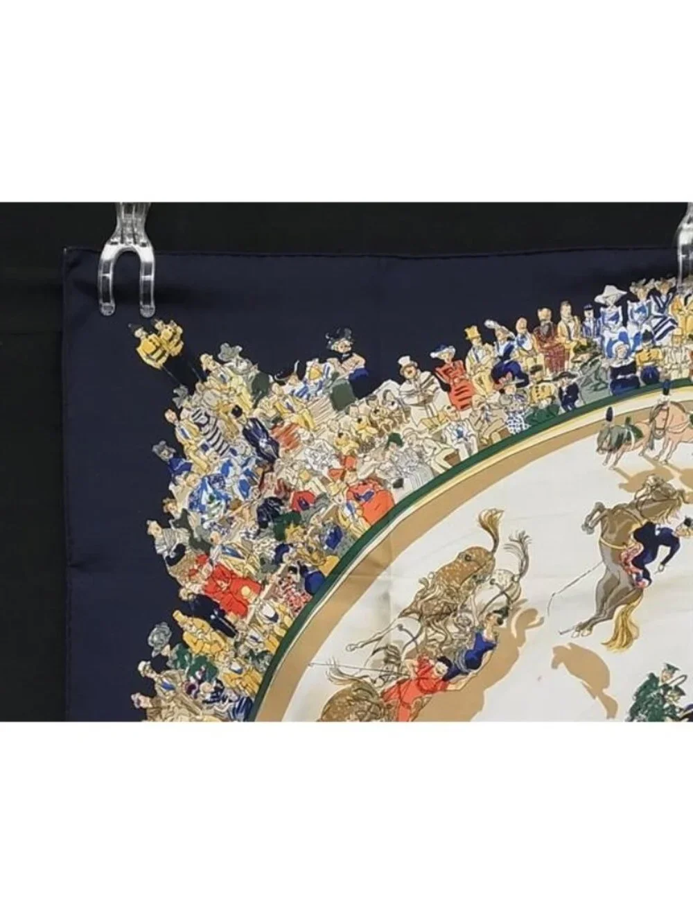 Hermes Cirque Molier Carre 90 Silk Large Scarf Navy Multicolor - Picture 3 of 8